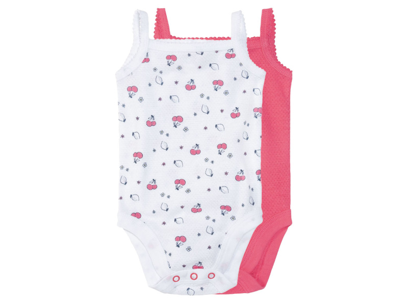 lupilu® Dívčí body Bio, 2 kusy (50/56, růžová/bílá)