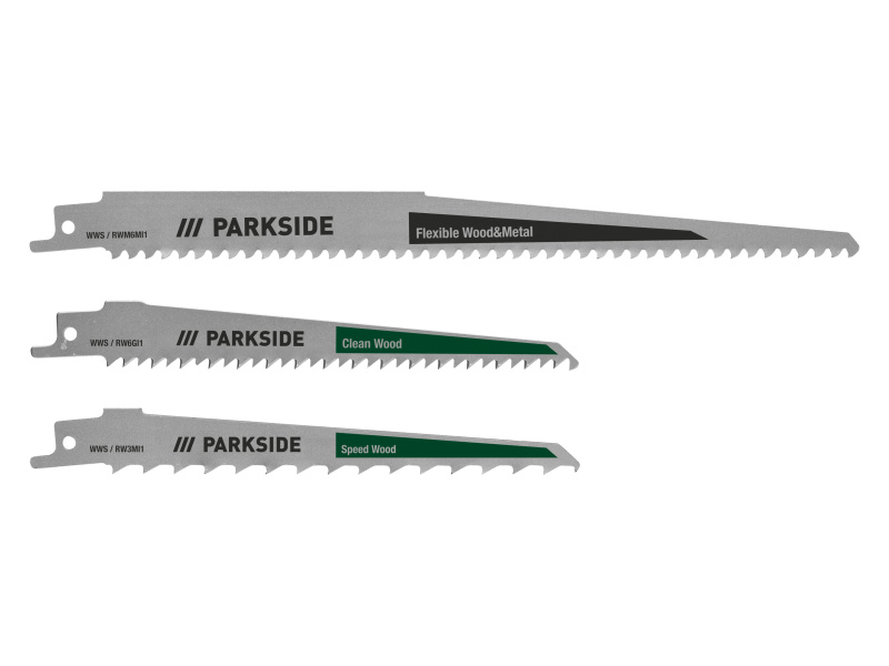 Parkside® Sada pilových listů pro pilu ocasku, 3dílná (dřevo - plast)