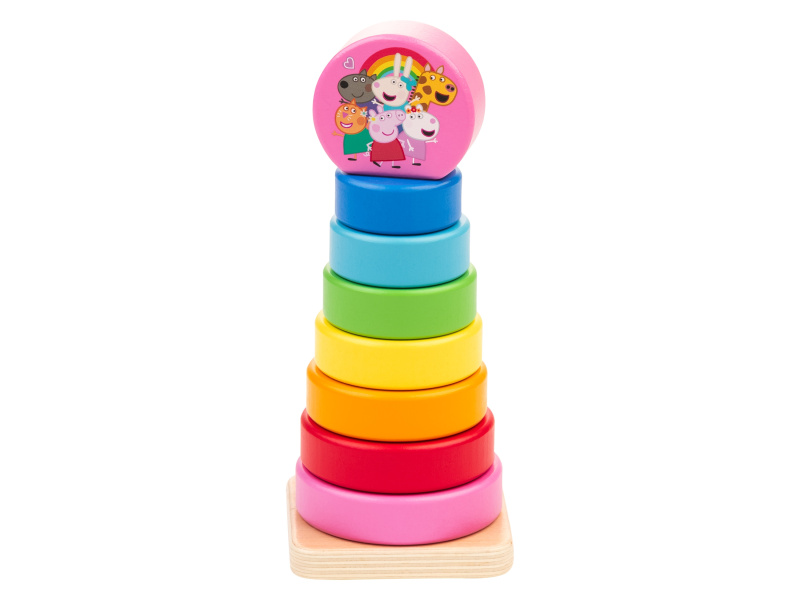 Dřevěná motorická hra (stohovací věž Prasátko Peppa)