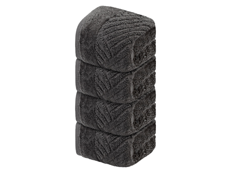 Livarno home Froté ručník pro hosty, 30 x 50 cm, 500 g/m2, 4 kusy (šedá)