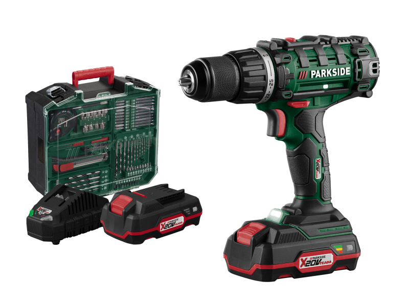 Parkside® Sada s aku vrtacím šroubovákem Pabs 20-Li G8