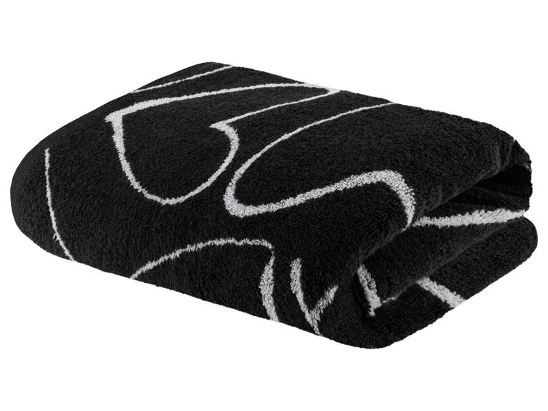 Livarno home Froté osuška, 70 x 140 cm, 550 g/m2 (černá/srdce)