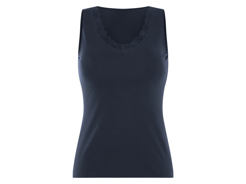 esmara® Dámská košilka s krajkou (navy modrá, S(36/38))