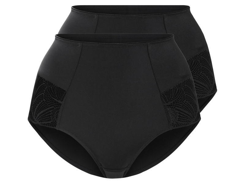 esmara® Dámské kalhotky s krajkou, 2 kusy (černá, S (36/38))