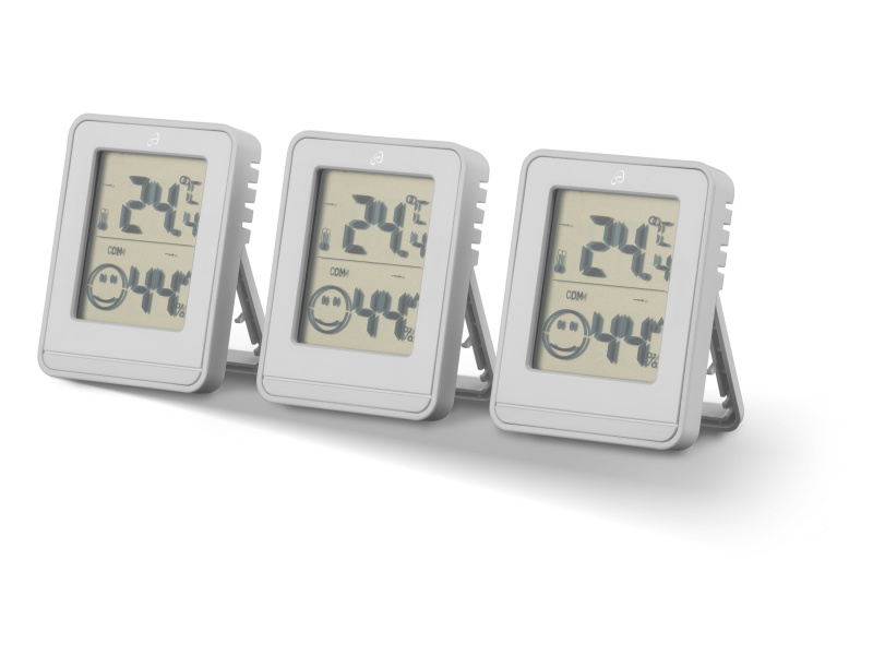 Auriol® Teploměr a vlhkoměr, 3dílná sada (bílá)