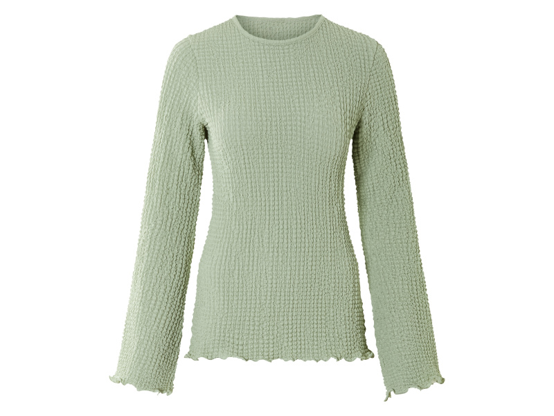 esmara® Dámské triko s dlouhými rukávy (zelená, XS (32/34))