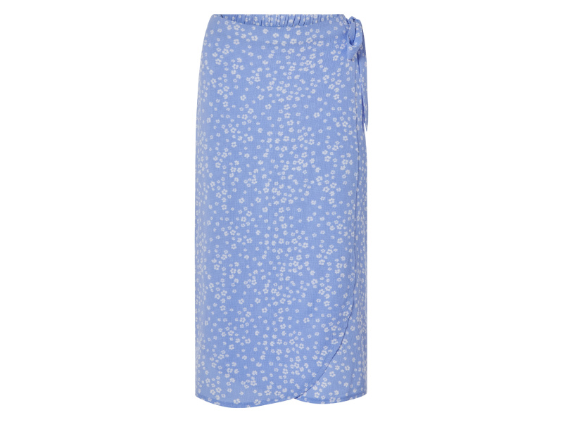 esmara® Dámská zavinovací midi sukně (světle modrá / květy, S(36/38))