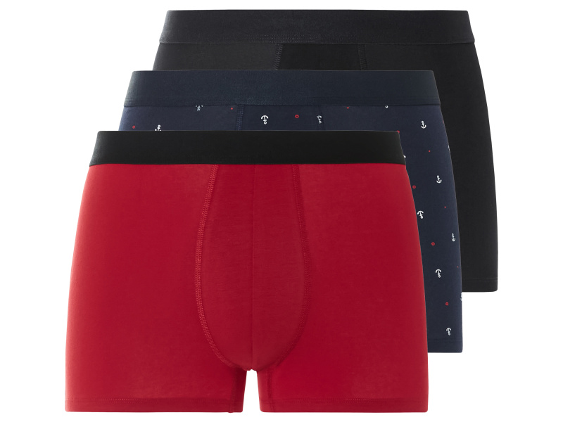 Livergy® Pánské boxerky, 3 kusy (černá / navy modrá / červená, 6/L)