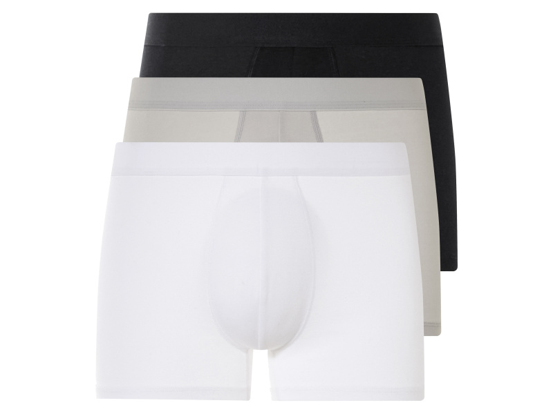 Livergy® Pánské boxerky, 3 kusy (černá / světle šedá / bílá, 5/M)