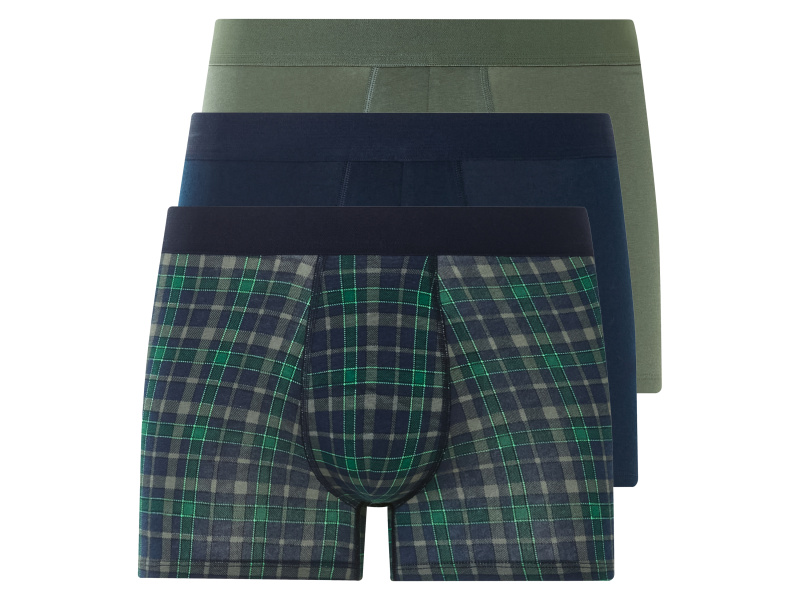 Livergy® Pánské boxerky, 3 kusy (navy modrá / kostkovaná / zelená, 5/M)