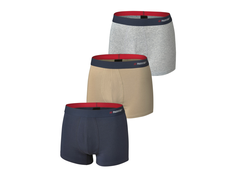 Parkside® Pánské boxerky, 3 kusy (7/Xl, námořnická/béžová/šedá)