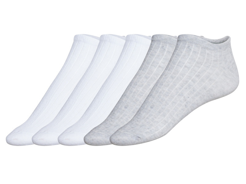 esmara® Dámské nízké ponožky, 5 párů (bílá/šedá, 35-38)