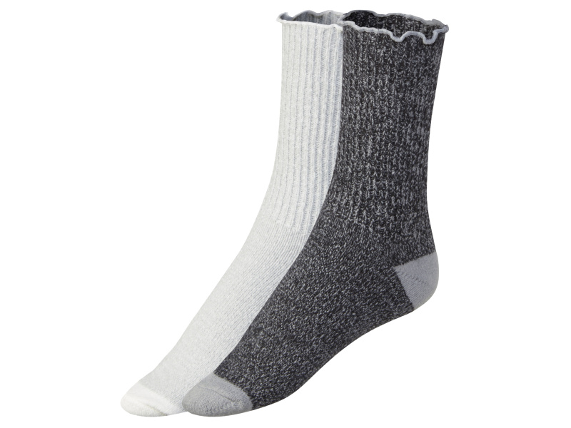 esmara® Dámské hebké ponožky, 2 páry (39-42, šedá/černá)