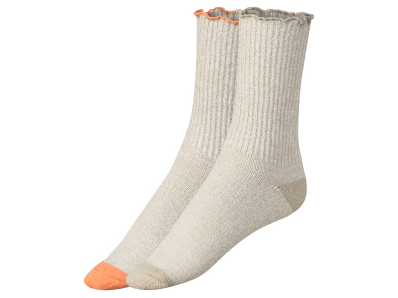 esmara® Dámské hebké ponožky, 2 páry (39-42, béžová/oranžová)