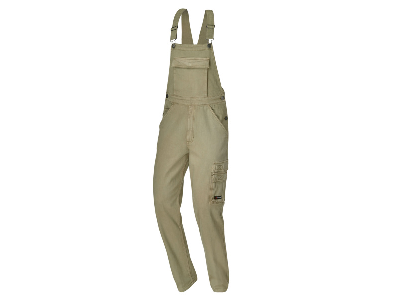 Parkside® Pánské pracovní kalhoty s laclem (hnědá, 52)