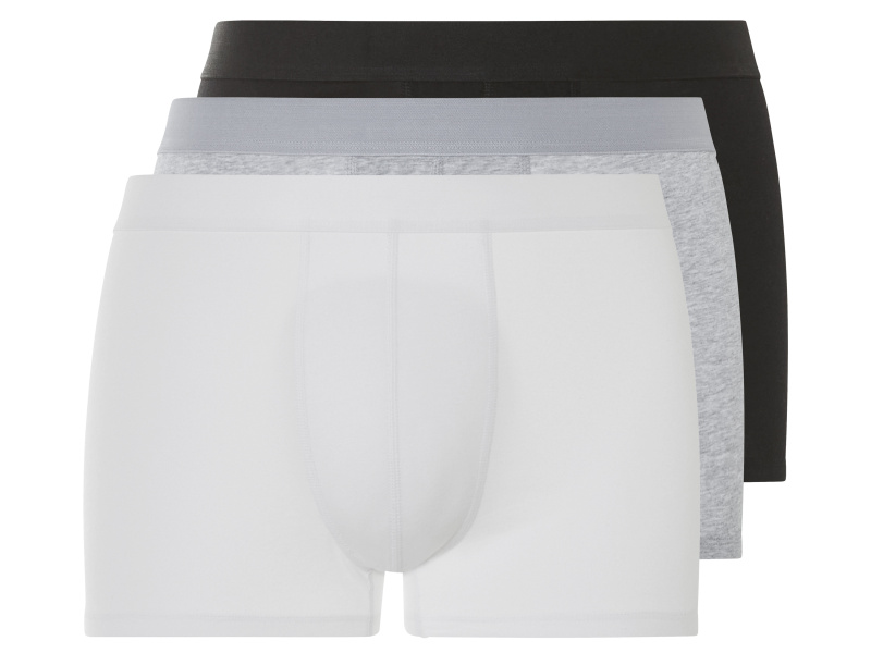 Livergy® Pánské boxerky, 3 kusy (černá/šedá/bílá, 6/L)