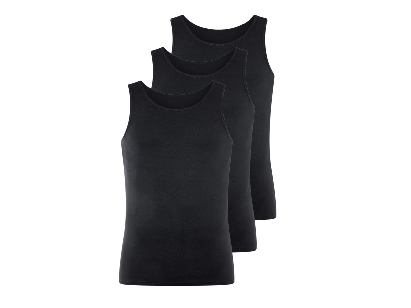 Livergy® Pánský nátělník, 3 kusy (černá, 4/S)