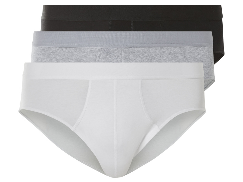 Livergy® Pánské slipy, 3 kusy (černá/šedá/bílá, 8/Xxl)