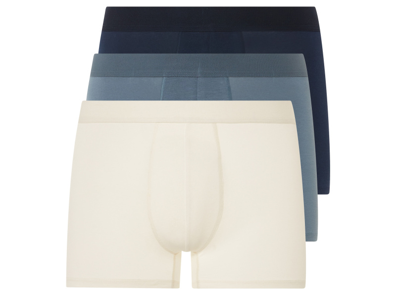 Livergy® Pánské boxerky s BIO bavlnou, 3 kusy (6/L, navy modrá / modrá / bílá)
