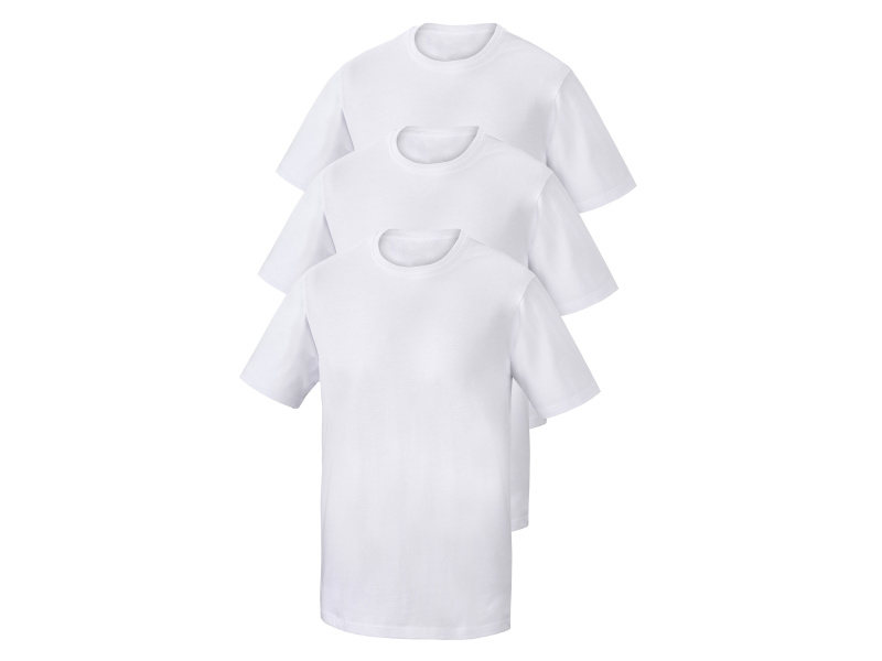 Parkside® Pánské triko s BIO bavlnou, 3 kusy (bílá, S (44/46))