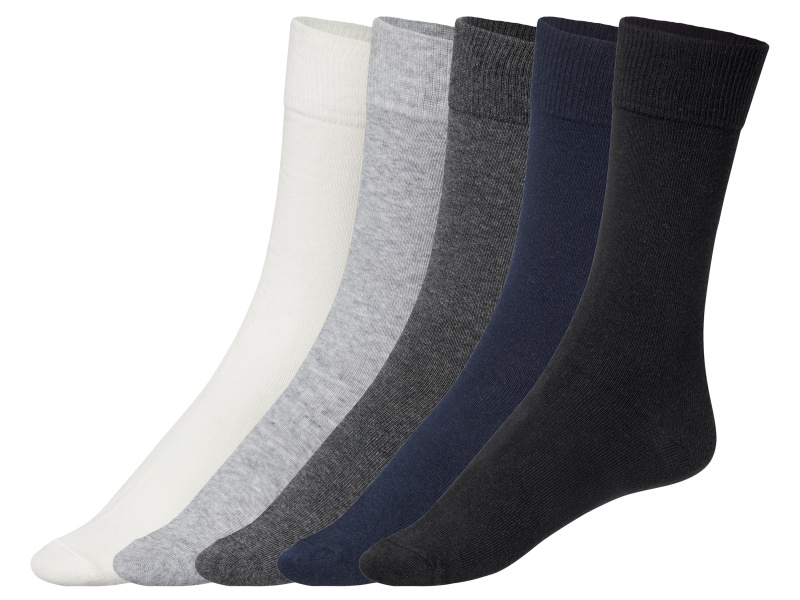 Livergy® Pánské ponožky s BIO bavlnou, 5 párů (39-42, bílá / šedá / navy modrá / černá)