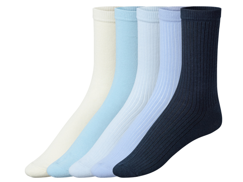 esmara® Dámské ponožky s BIO bavlnou, 5 párů (modrá / navy modrá, 35/38)