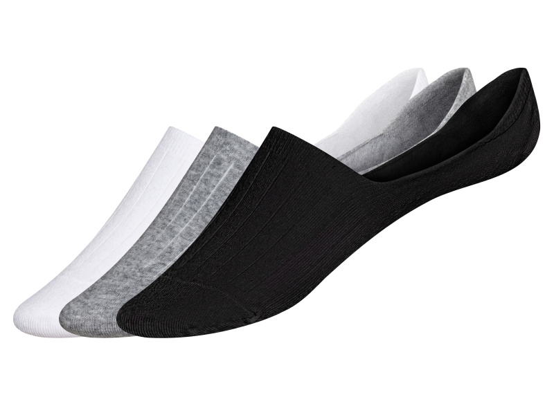Livergy® Pánské ponožky 3 páry, módní žebrovaný úplet (bílá/šedá/černá, 39-42)
