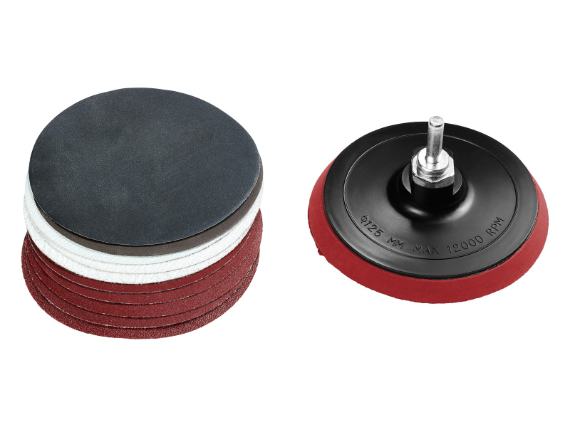 Parkside® Příslušenství k úhlové brusce, Ø 125 mm (brusný kotouč/ brusný papír, 10dílná sada)