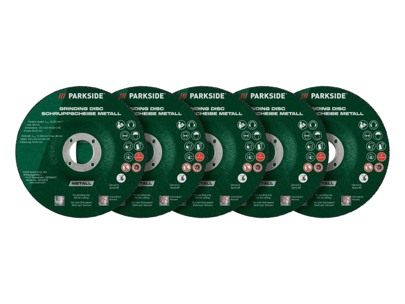 Parkside® Příslušenství k úhlové brusce, Ø 125 mm (sada hrubovacích kotoučů, 5dílná)