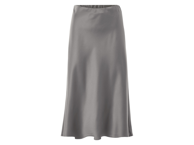 esmara® Dámská saténová midi sukně (šedá, S(36/38))