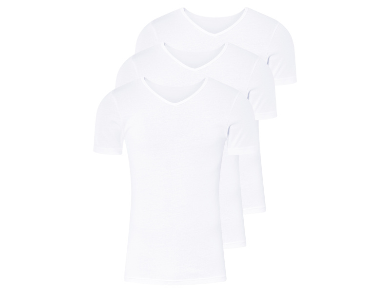 Livergy® Pánské spodní triko, 3 kusy ("V" výstřih, 7/Xl, bílá)