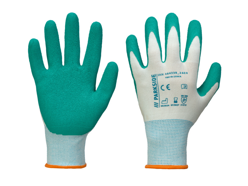 Parkside® Dámské / Pánské zahradní rukavice (latex/bílá/tyrkysová, 7)