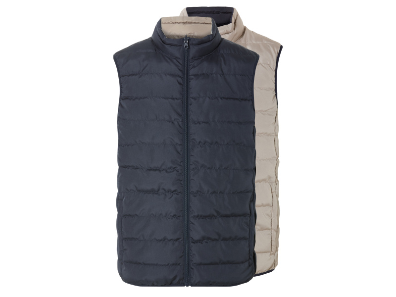 Livergy® Pánská oboustranná vesta (Xxl (60/62), tmavě modrá/béžová)