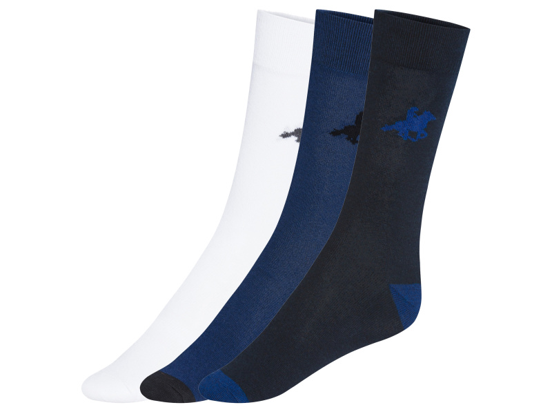 Livergy® U.s. Grand Polo Pánské ponožky, 3 páry (navy modrá / modrá / bílá, 43-46)