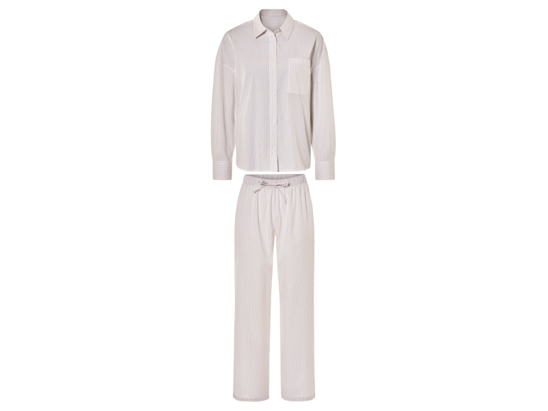 esmara® Dámské pyžamo (béžová/bílá, Xs(32/34))