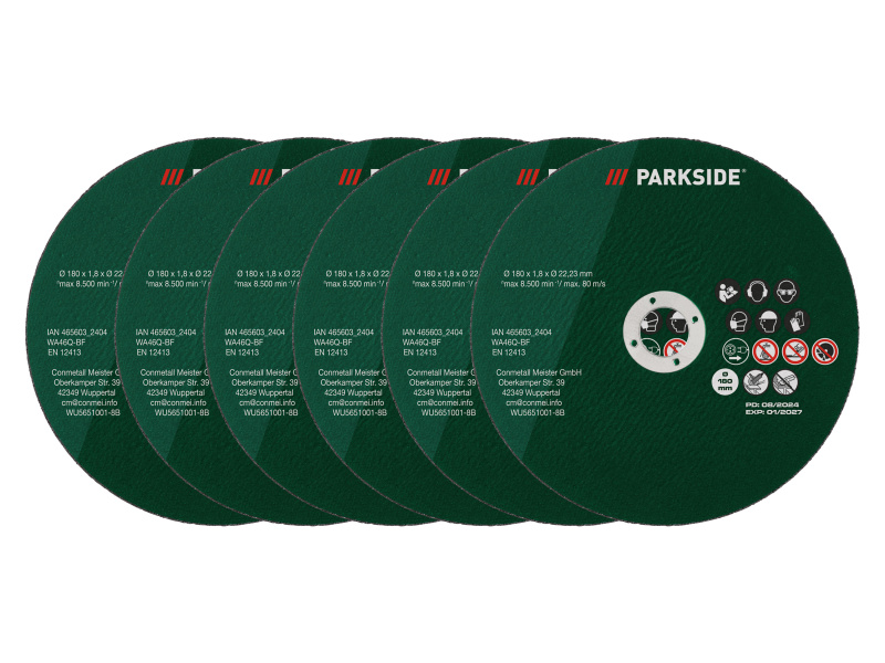 Parkside® Sada řezných kotoučů, 6dílná (kov)