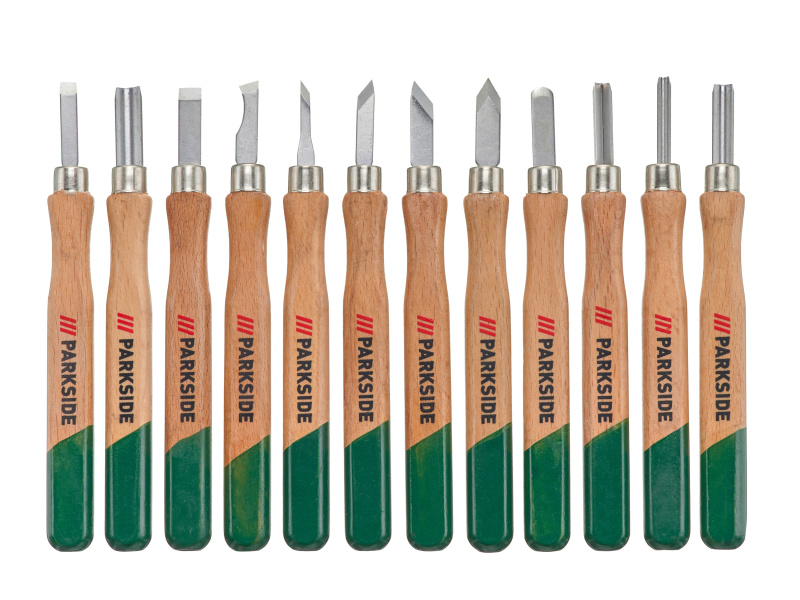 Parkside® Sada dlát / Sada soustružnických nožů (sada na vyřezávání dřeva, 12dílná)