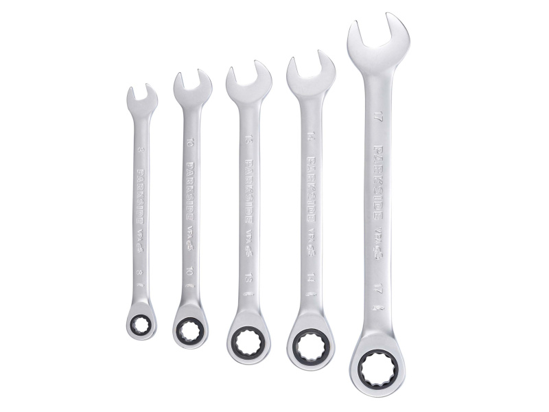 Parkside® Sada prstencových klíčů s ráčnou, 5dílná