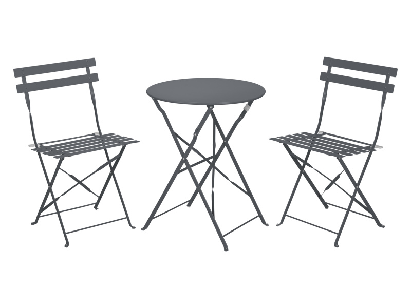 Livarno home Sada skládacího zahradního nábytku s bistro stolem, 3dílná (antracitová)