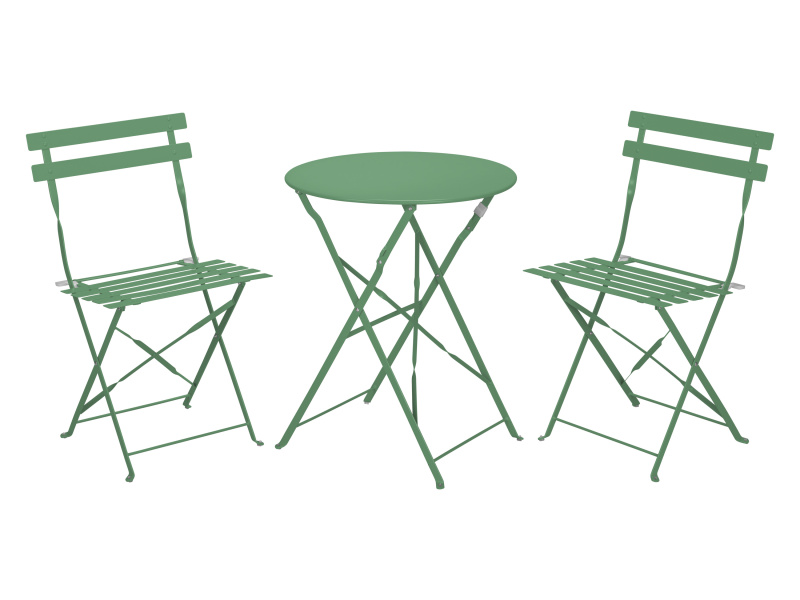 Livarno home Sada skládacího zahradního nábytku s bistro stolem, 3dílná (zelená)