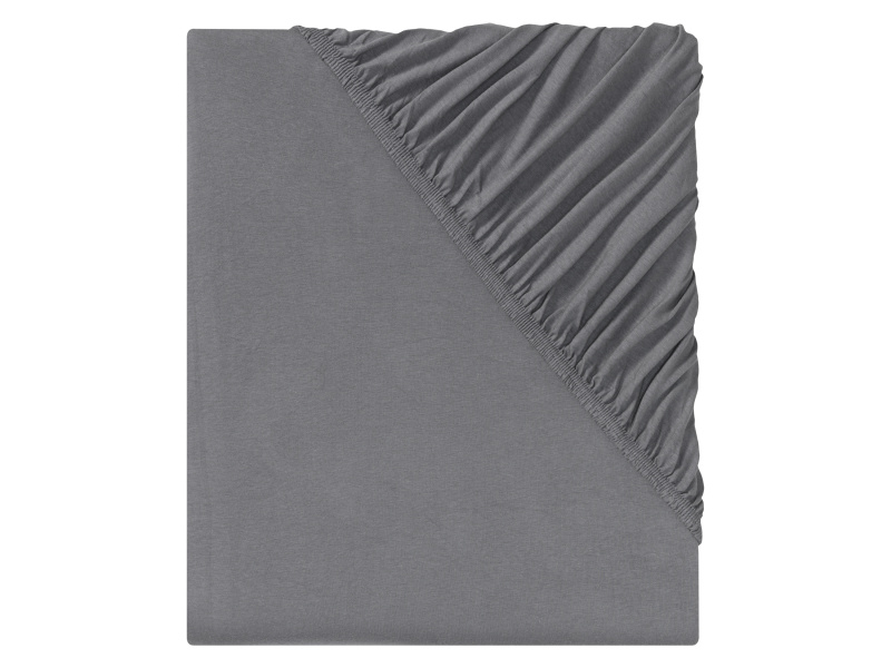 Livarno home Žerzejové napínací prostěradlo, 140-160 x 200 cm (šedá)