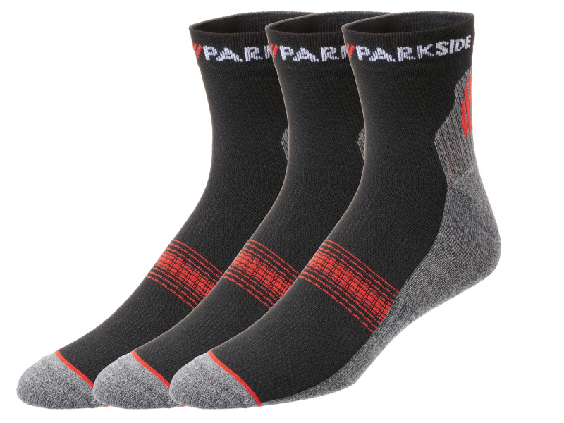 Parkside® Pánské pracovní ponožky, 3 páry (černá, 39/42)