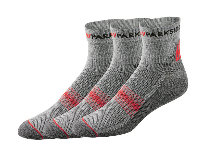 Parkside® Pánské pracovní ponožky, 3 páry (šedá, 43/46)