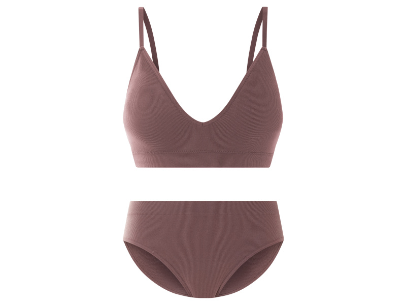 esmara® Dámská bezešvá souprava spodního prádla, 2dílná (růžovo-fialová, Xs(32/34))