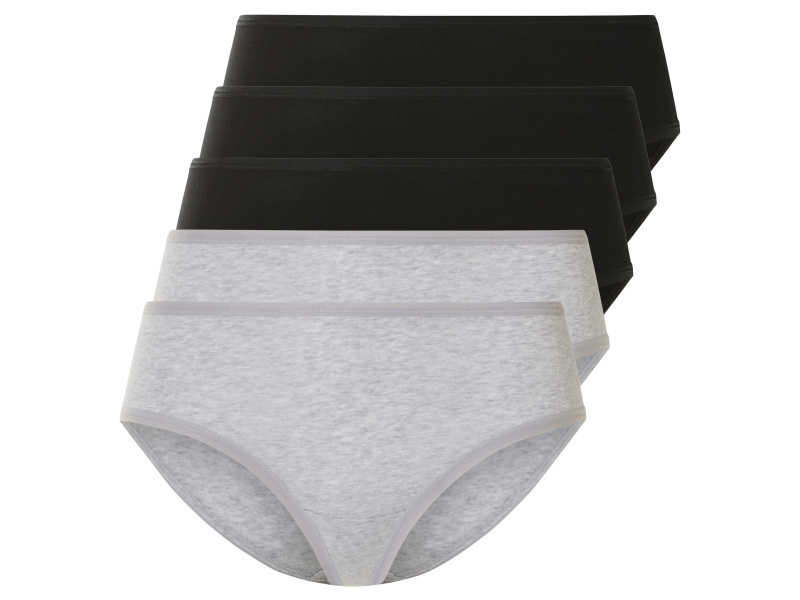 esmara® Dámské kalhotky, 5 kusů (černá/šedá, M(40/42))