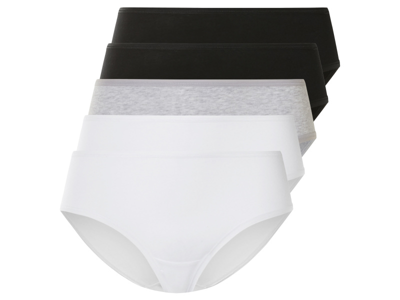 esmara® Dámské kalhotky, 5 kusů (černá/šedá/bílá, L(44/46))