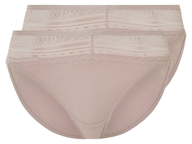 esmara® Dámské kalhotky s krajkou, 2 kusy (růžová, XL (48/50))