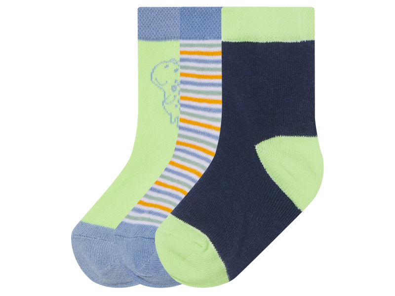 lupilu® Chlapecké ponožky s BIO bavlnou, 3 páry (15/18, pruhovaná/modrá/zelená)
