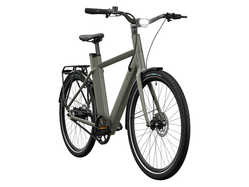 Crivit Městské elektrokolo X.3 Belt Drive (olivově zelená)