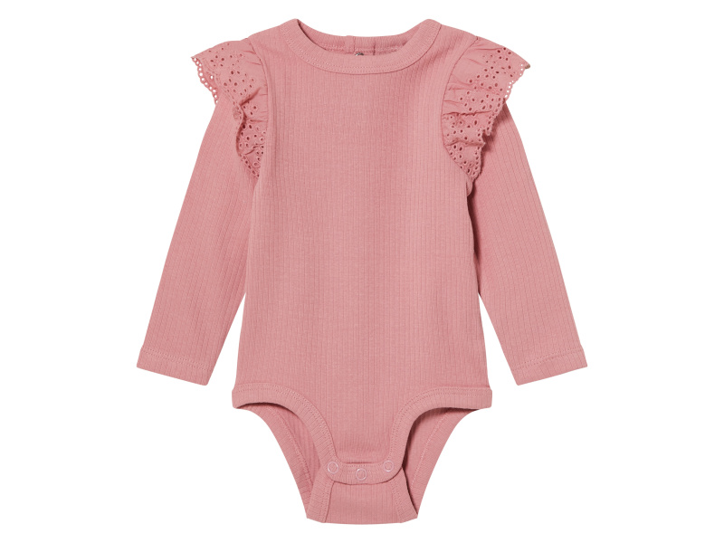 lupilu® Dívčí body s dlouhými rukávy (50/56, světle růžová)